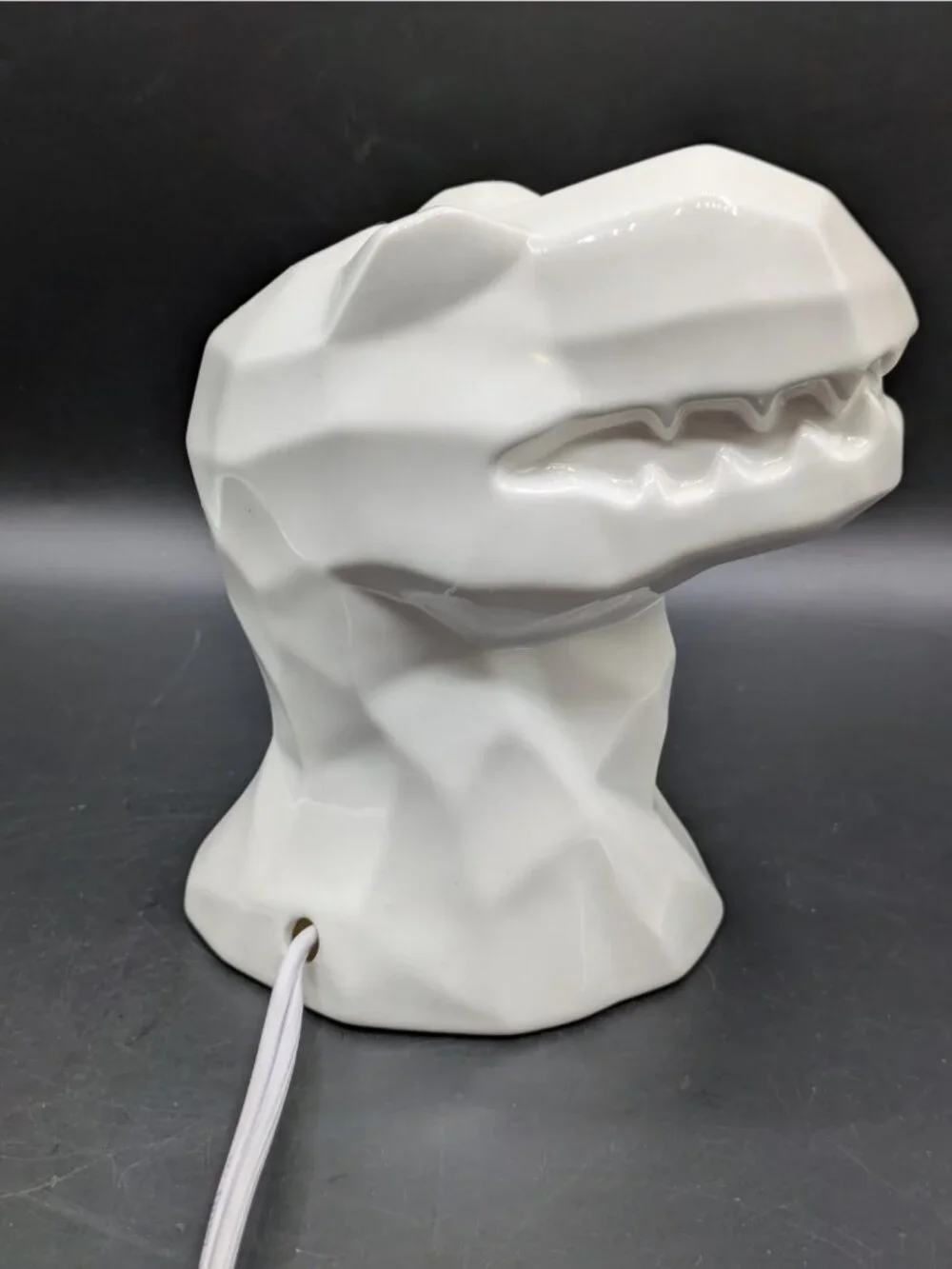 T-Rex Dinosaur Head Night Light Lamp White Ceramic Target 6.5